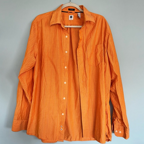 Men’s GAP Classic Button Down Orange Large L - Picture 1 of 13